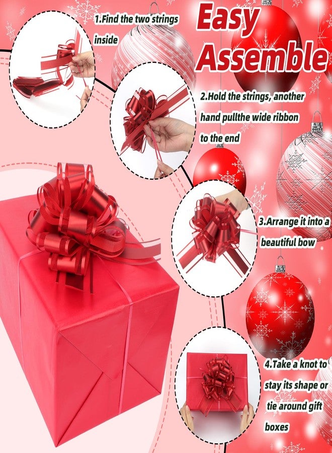 HEYTIMI 32 Pcs Christmas Large Pull Bows for Gift Wrapping, 6 Inch Organza Ribbon Red Gift Bows for Presents, Vibrant Colors Xmas Decorative Bows for Baskets Valentine Wedding Party Holiday Decor - Image 4